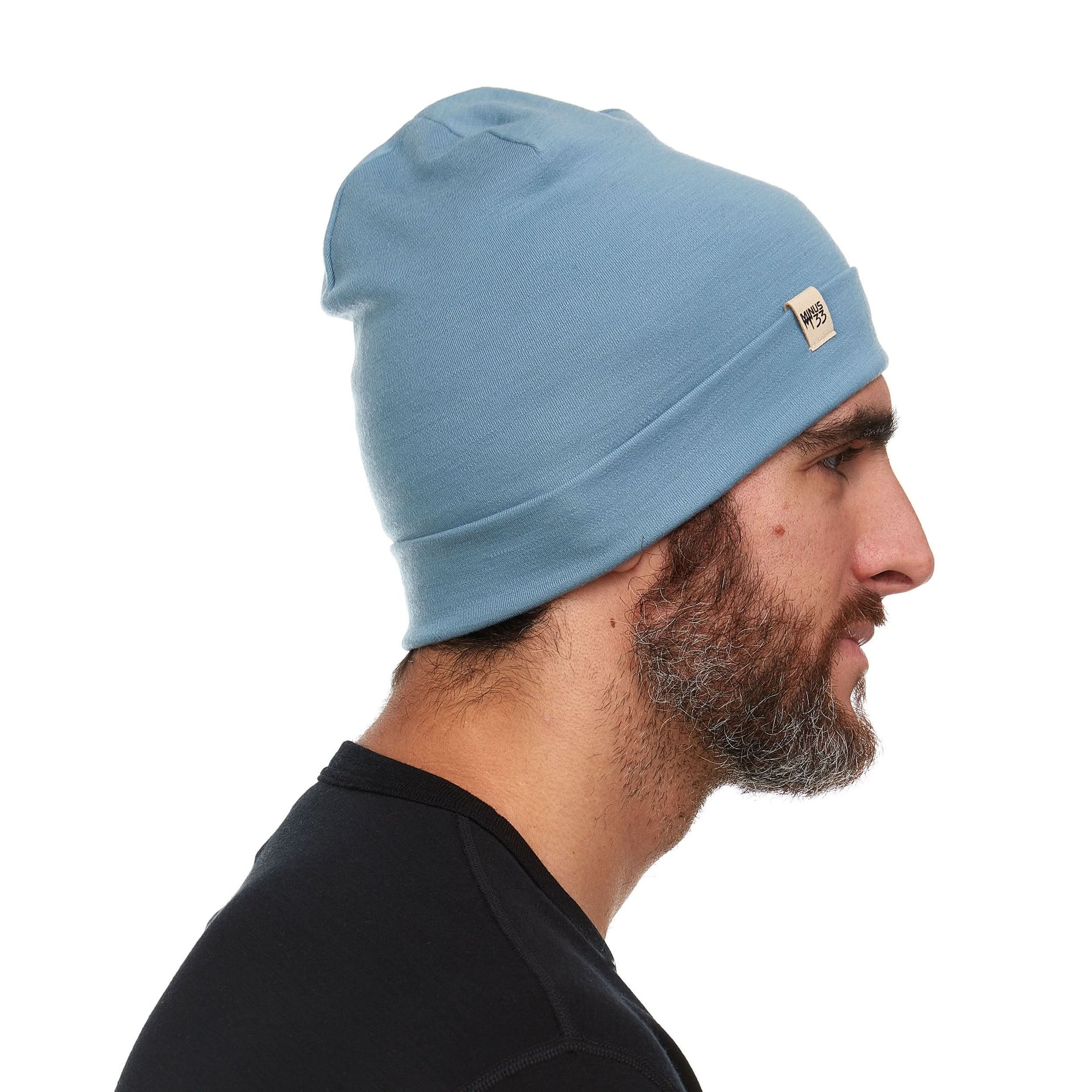 Lightweight Merino Wool Cuff Beanie - Solid Knit Hat