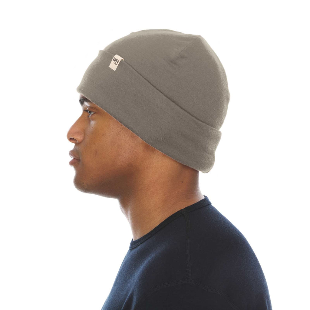 Lightweight Merino Wool Cuff Beanie - Solid Knit Hat