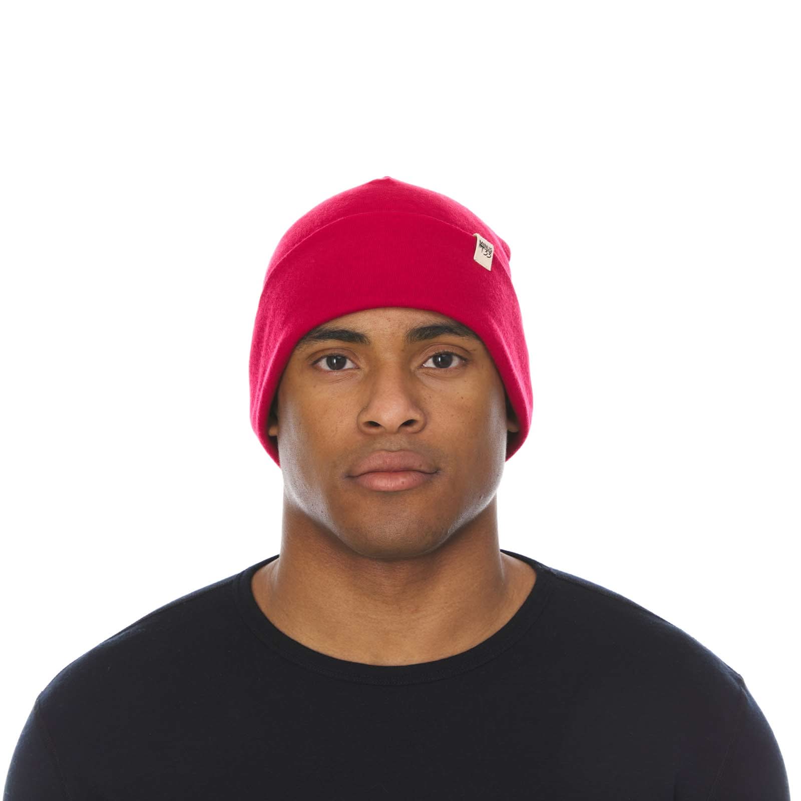 Lightweight Merino Wool Cuff Beanie - Solid Knit Hat