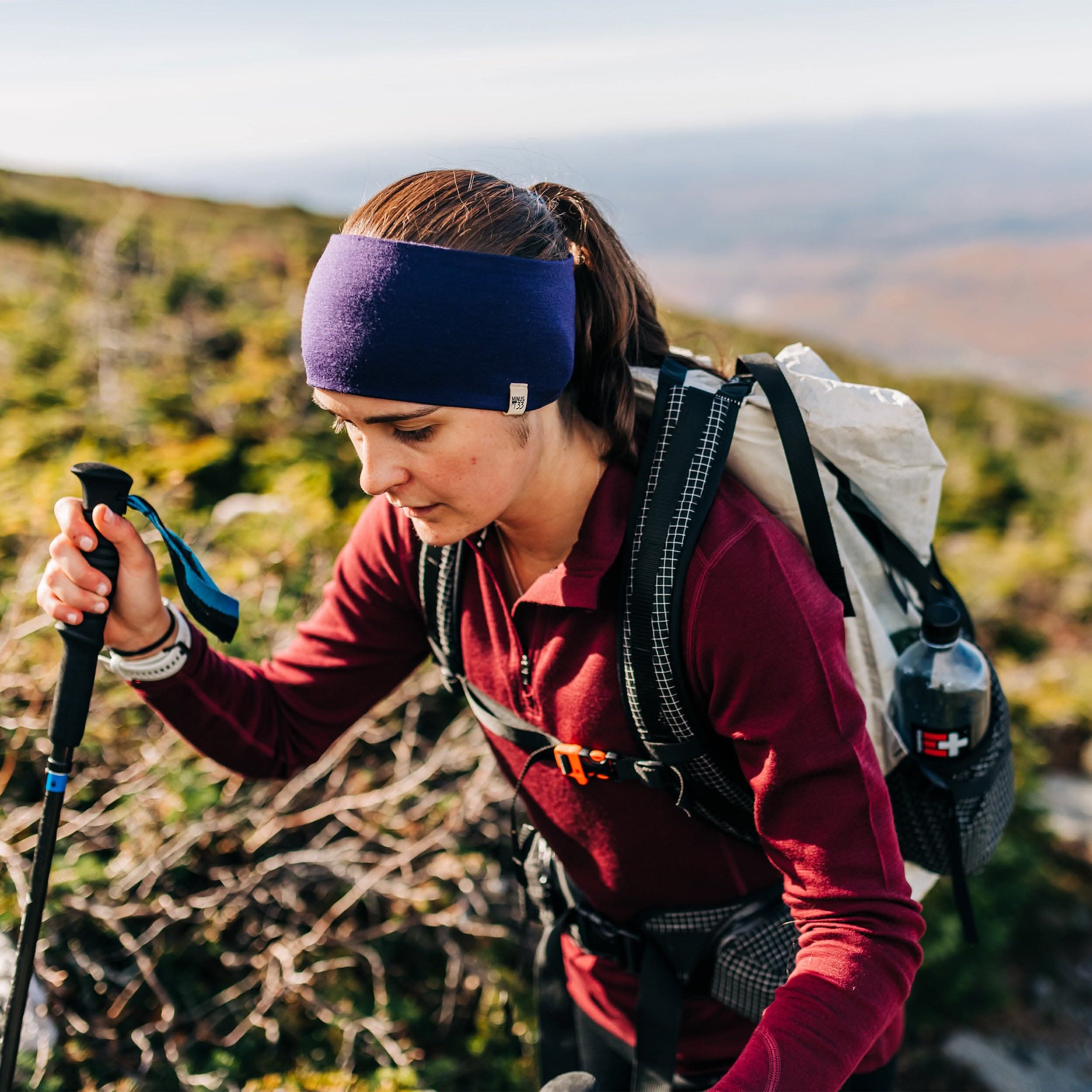 Midweight Reversible Merino Wool Headband for Winter Sports