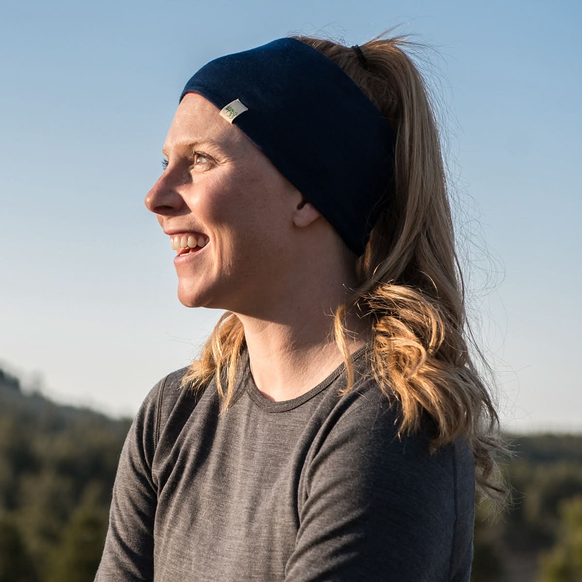 Midweight Reversible Merino Wool Headband for Winter Sports