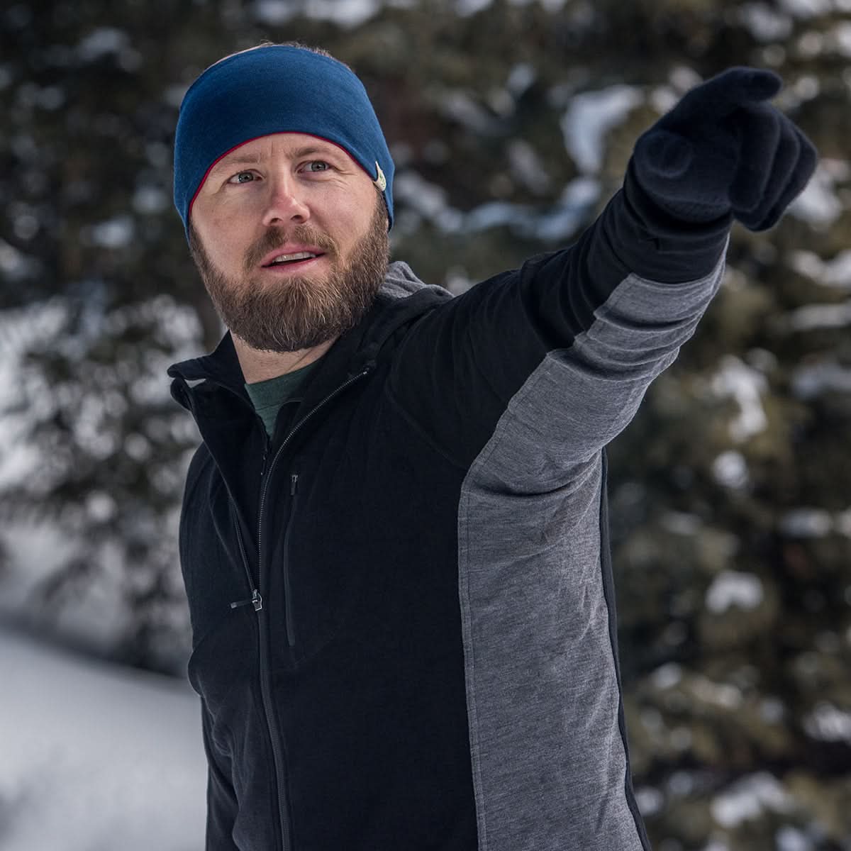 Midweight Reversible Merino Wool Headband for Winter Sports