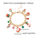 Cross-Border Christmas Bracelet With European And American Snow Santa Claus Bell Wreath Gift Pendant, Pull-Out Light Luxury Design Bracelet