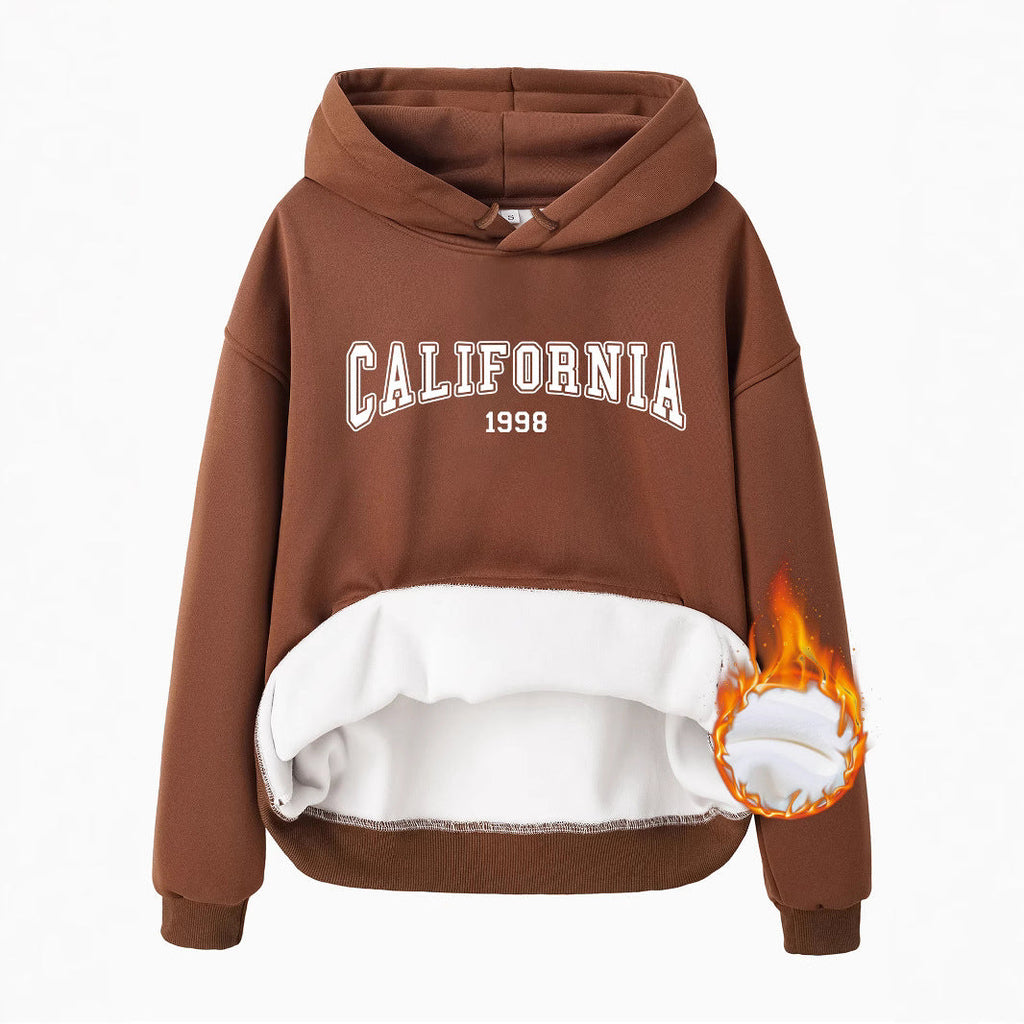 Women's California 1998 Print Fleece Hoodie - Gray & Black - Image 5