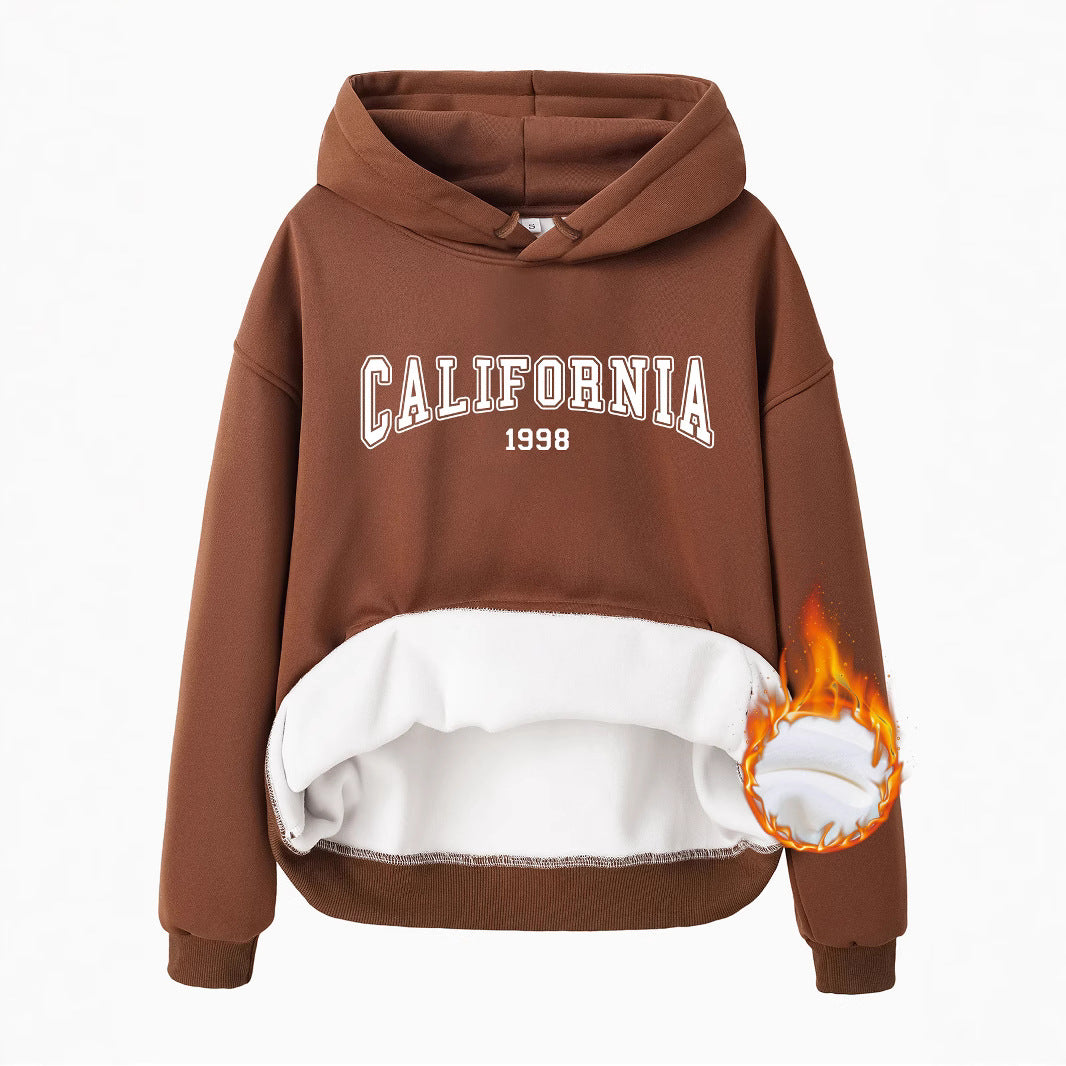 Women's California 1998 Print Fleece Hoodie - Gray & Black - Image 5