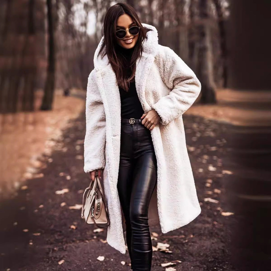 Harajuku Style Long Sleeve Woolen Coat for Women - Cozy & Warm - Image 4