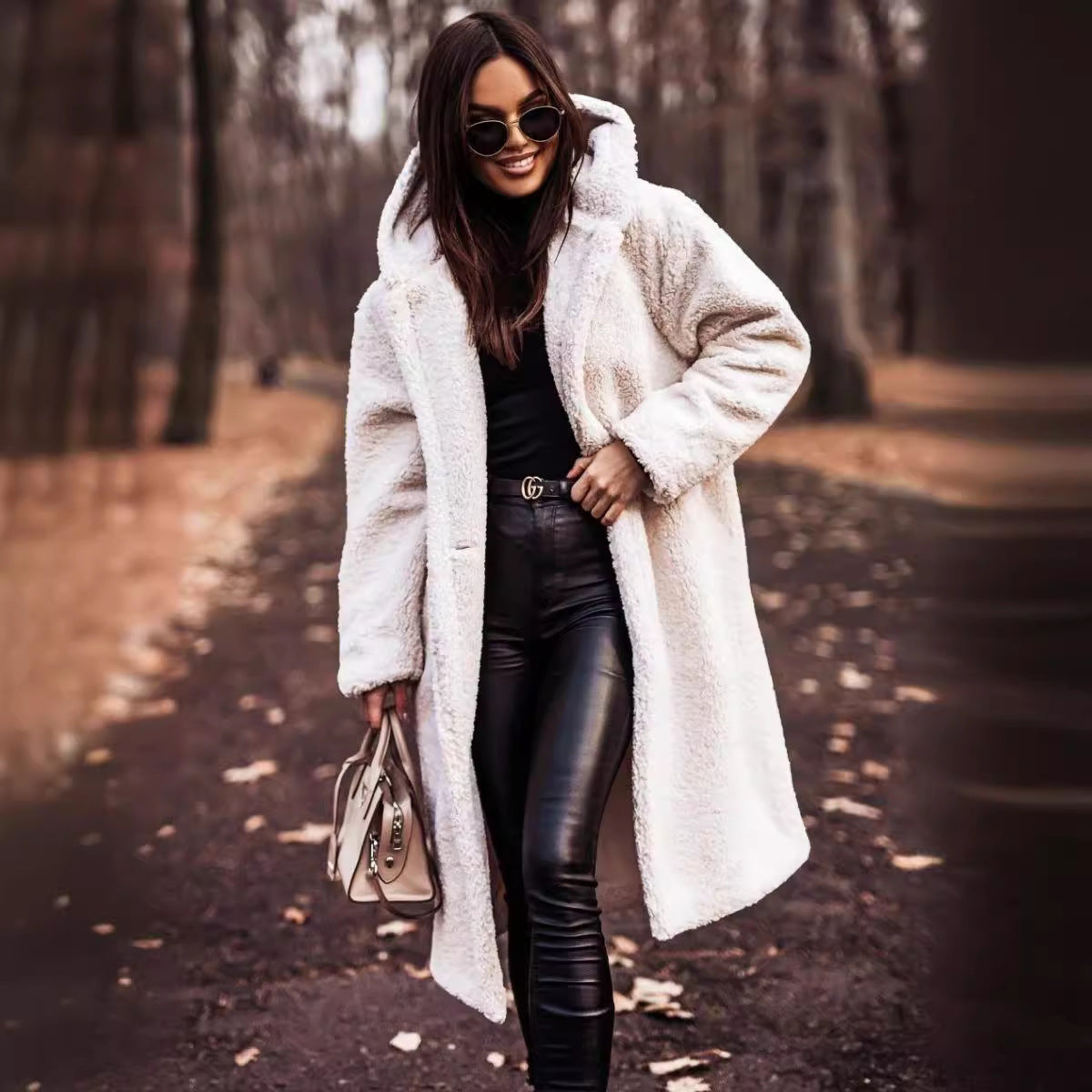 Harajuku Style Long Sleeve Woolen Coat for Women - Cozy & Warm - Image 4