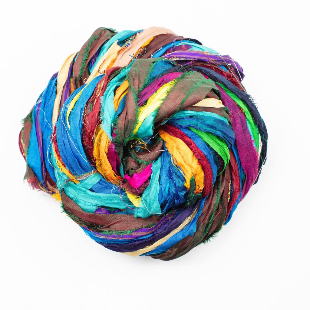 At the Bahamas Multi-Color Sari Silk Ribbon Yarn