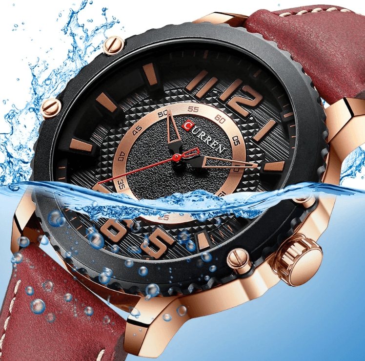 Men's Sporty Waterproof Chronograph Watch with Large Number Details