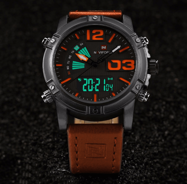 Multifunction Digital Analog Sports Watch with Alarm & Stopwatch