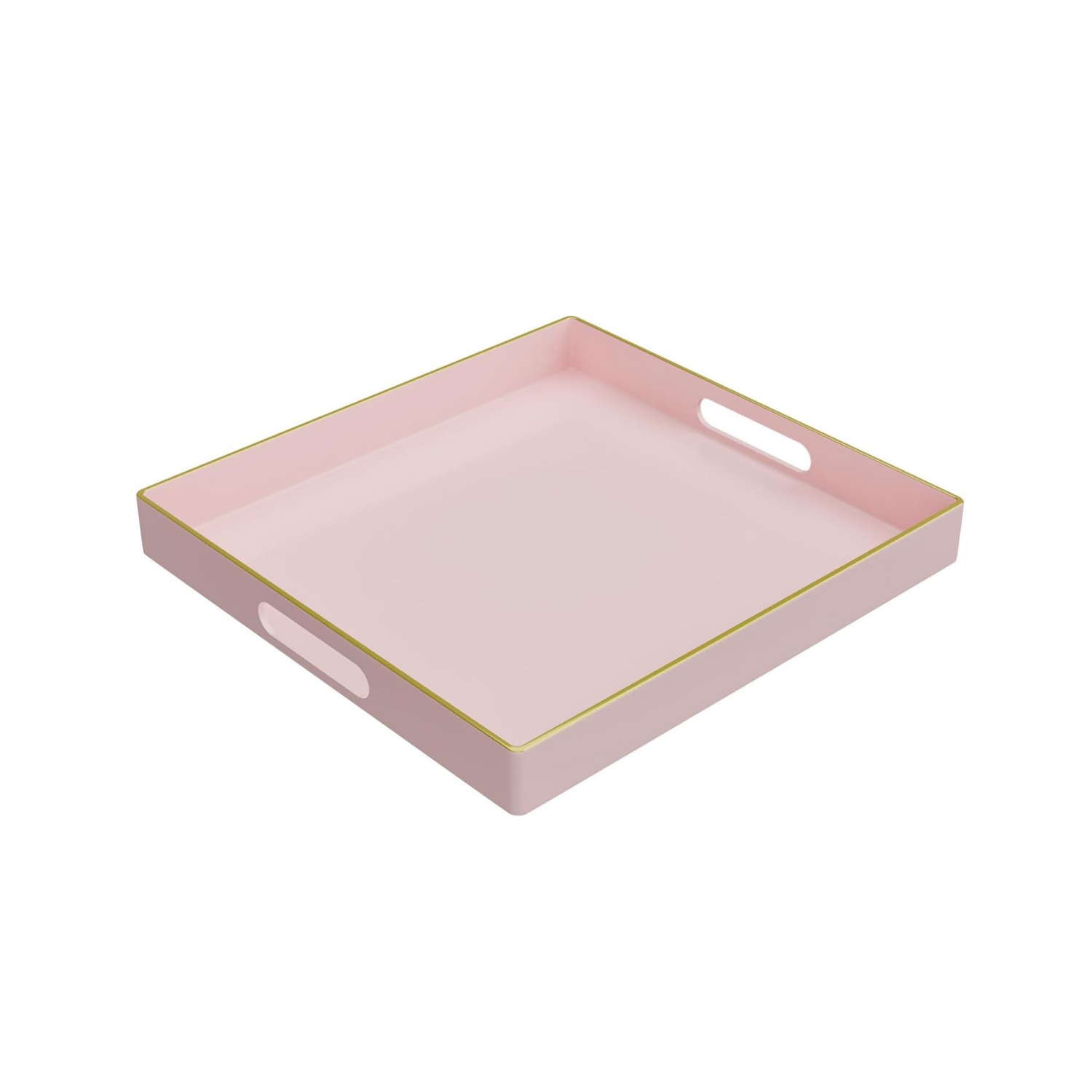 Lacquer Tray with Gold Trim - Pink