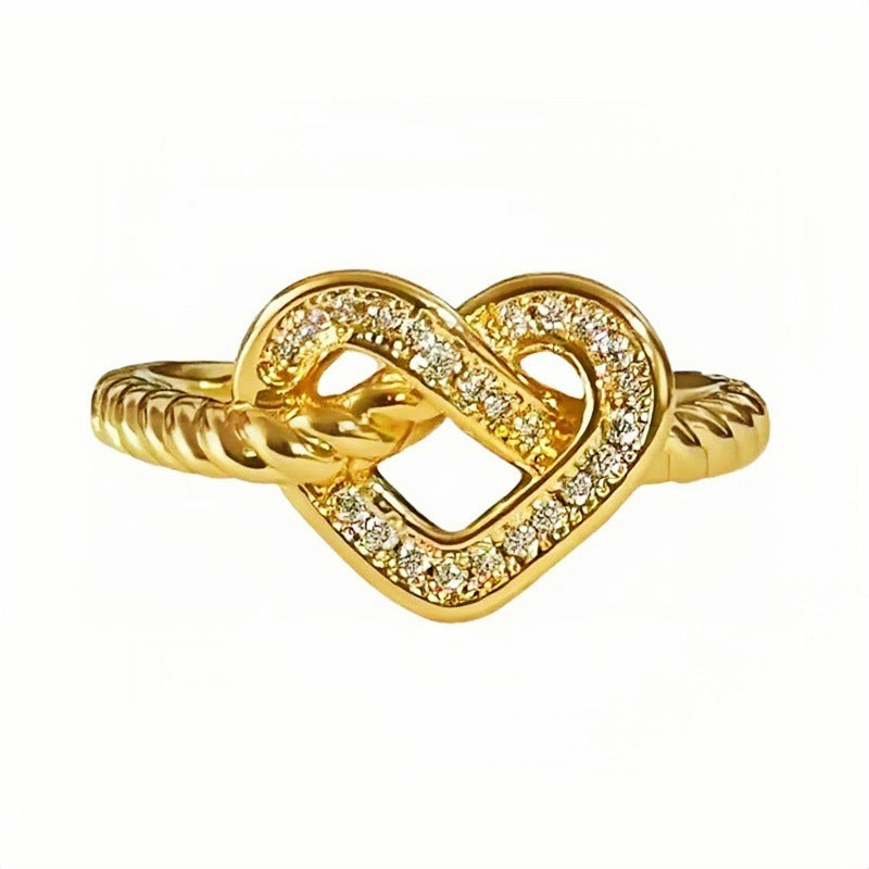 Geometric Zircon Adjustable Ring for Women Retro Minimalist Gold