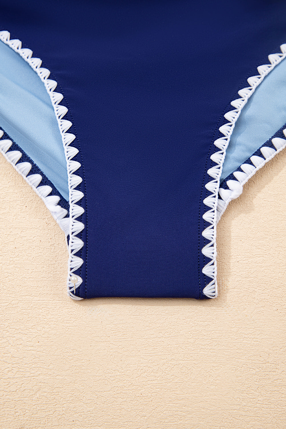 Laila Cutout One Piece Swimsuit in Light-Blue and Navy-Blue