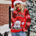 Holiday Crew Neck Knit Sweater with Santa Embroidery