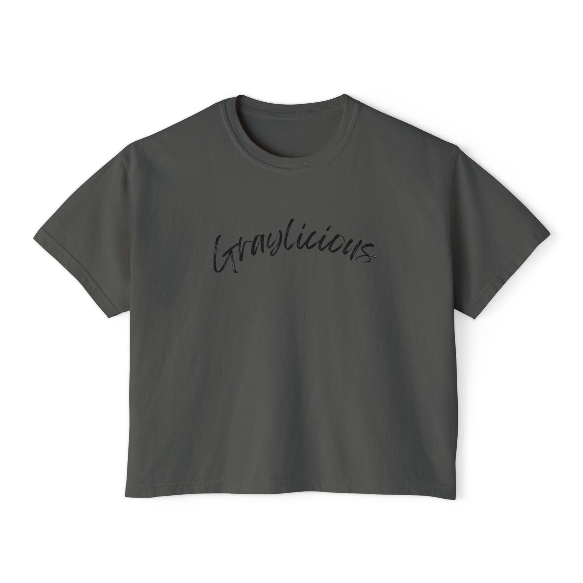 Women's Boxy Cotton Oversized Crewneck Short Sleeve Tee