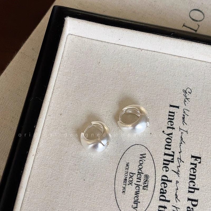 Brushed Craft Stud Earrings Minimalist Luxury Silver Post