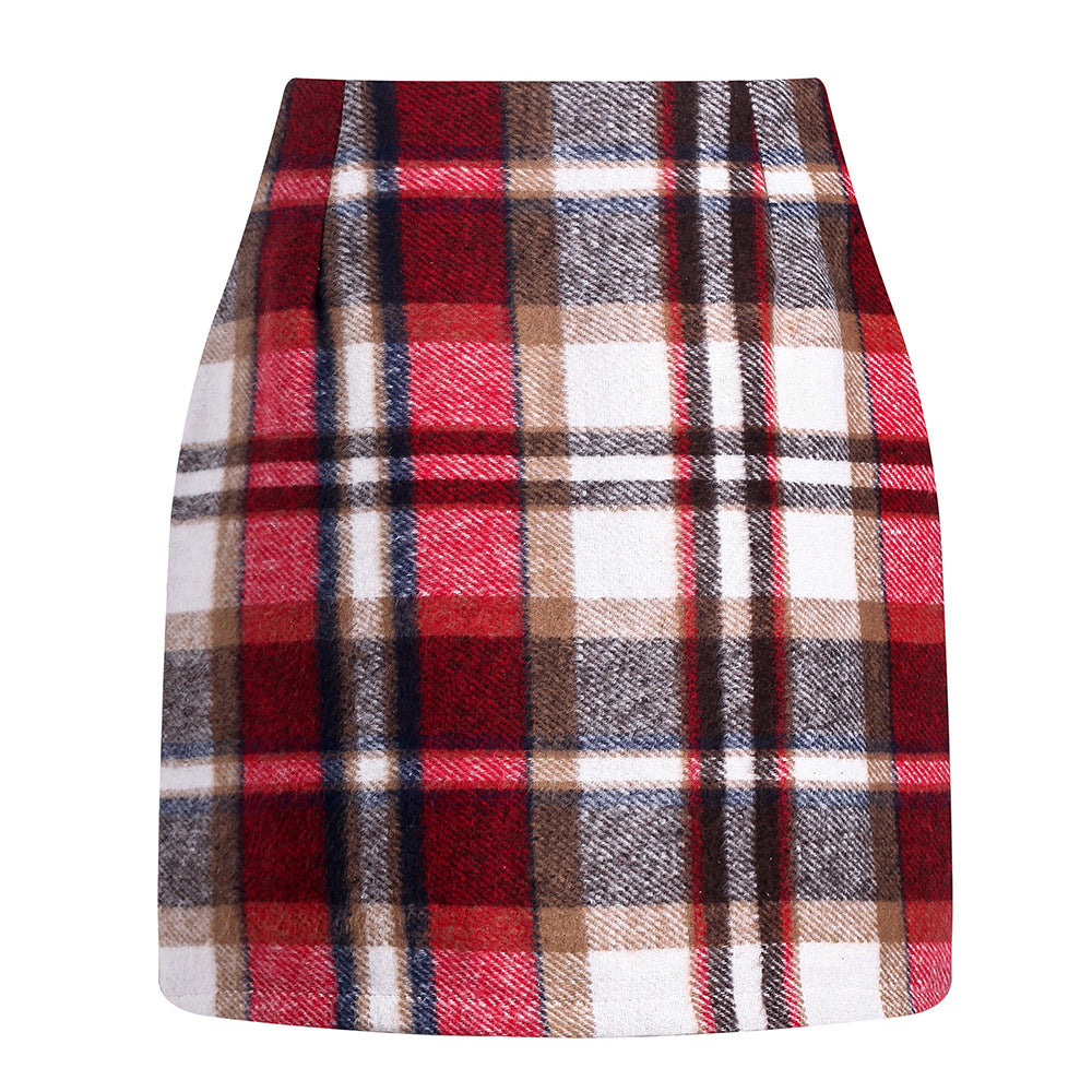 Women's High Waisted Plaid Pencil Skirt Harajuku Street Fashion - Image 2
