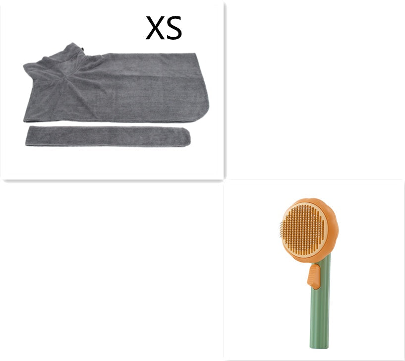 Modern Minimalist Self-Cleaning Pet Grooming Brush - 8-Inch Comb