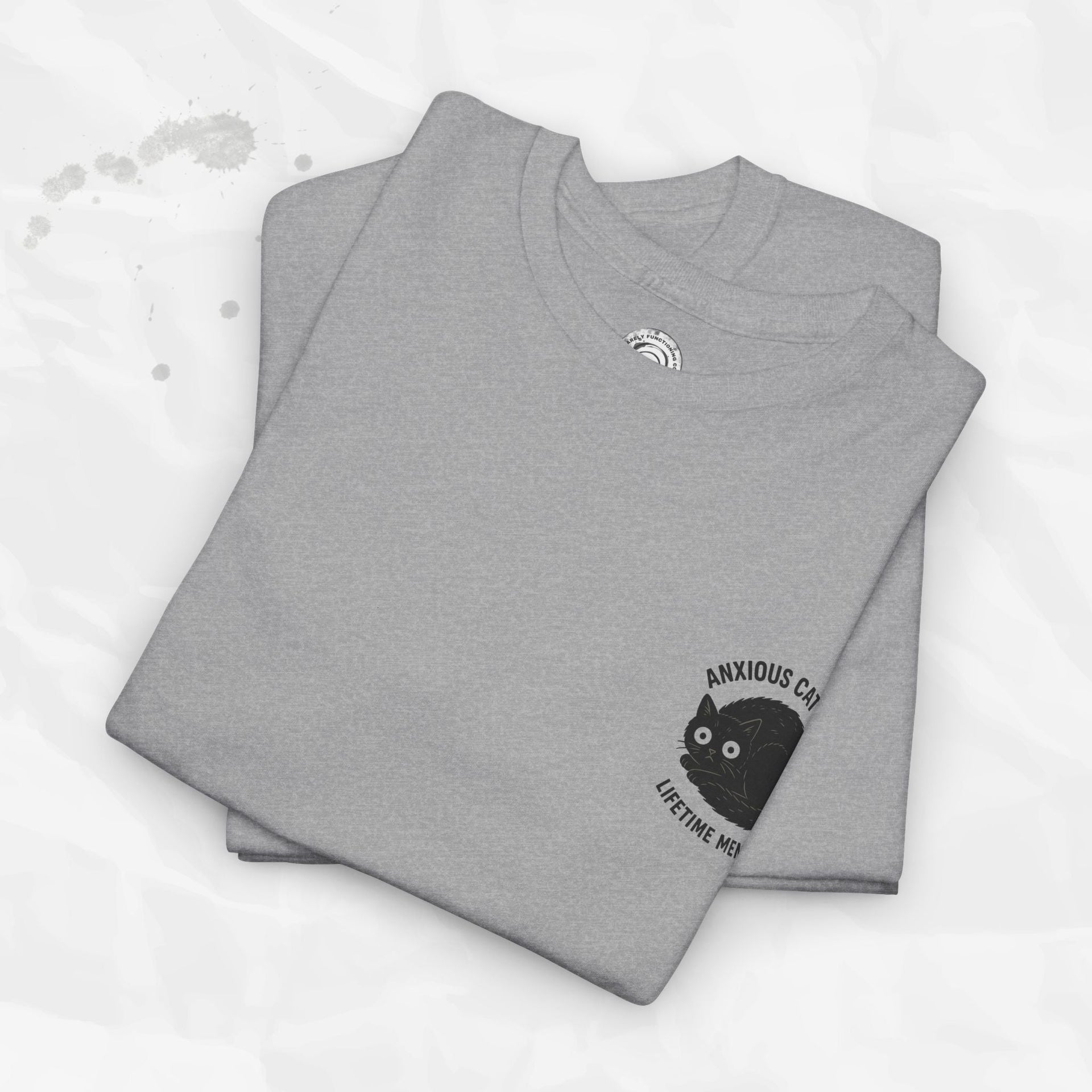 Anxious Cat Club – T-Shirt (Pocket Print)