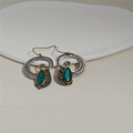 Creative Spiral-Inlaid Sapphire Earrings With Yellow Accents