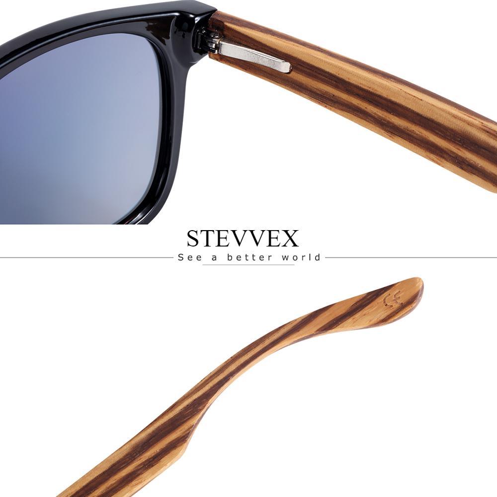 Unisex Zebra Wood Rectangle Polarized Sunglasses with UV400
