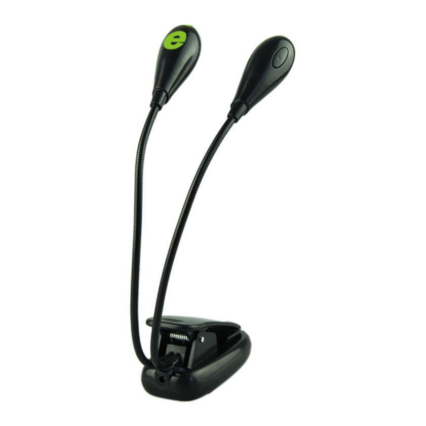 Double Gooseneck LED Clip-On Reading Light – Black Minimalist Lamp