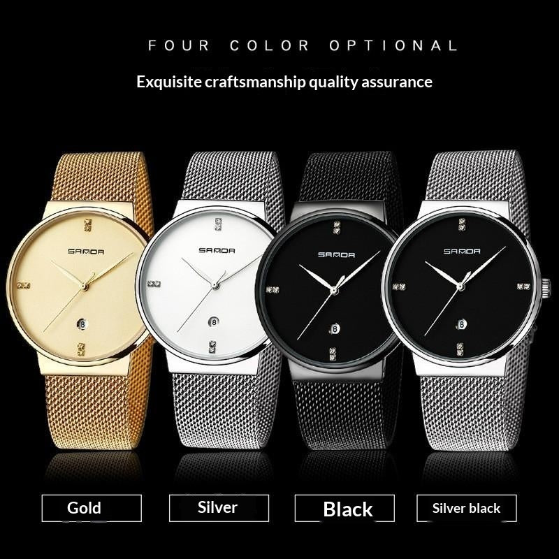 Quartz Watch, Personalized And Minimalist, Universal Wristwatch With A Calendar