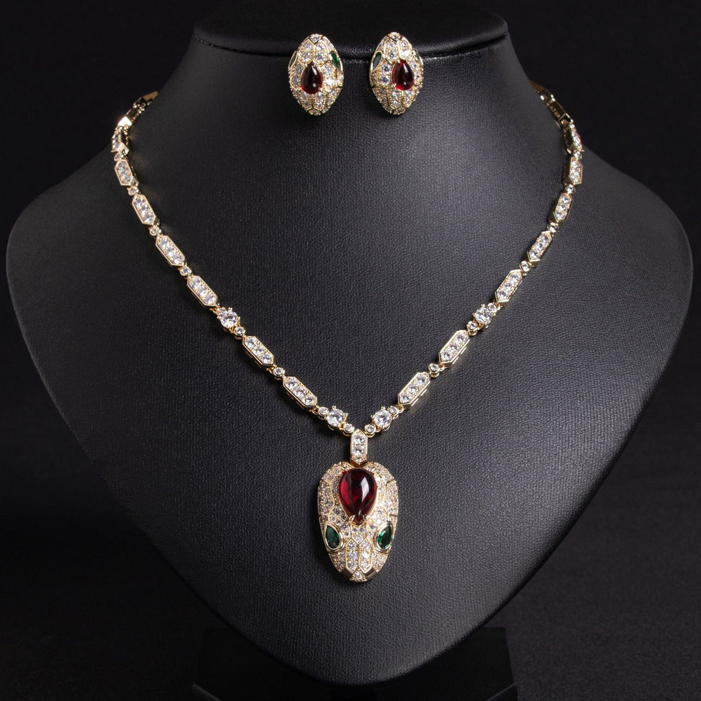 Little Spirit Snake Pendant Necklace in S925 Silver and Zirconia