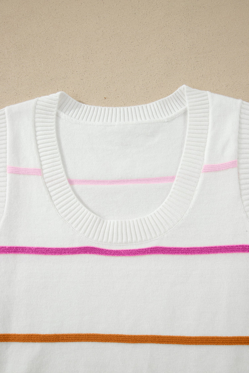 Soraya Multi-Color Striped Ribbed Knit Sweater Tank