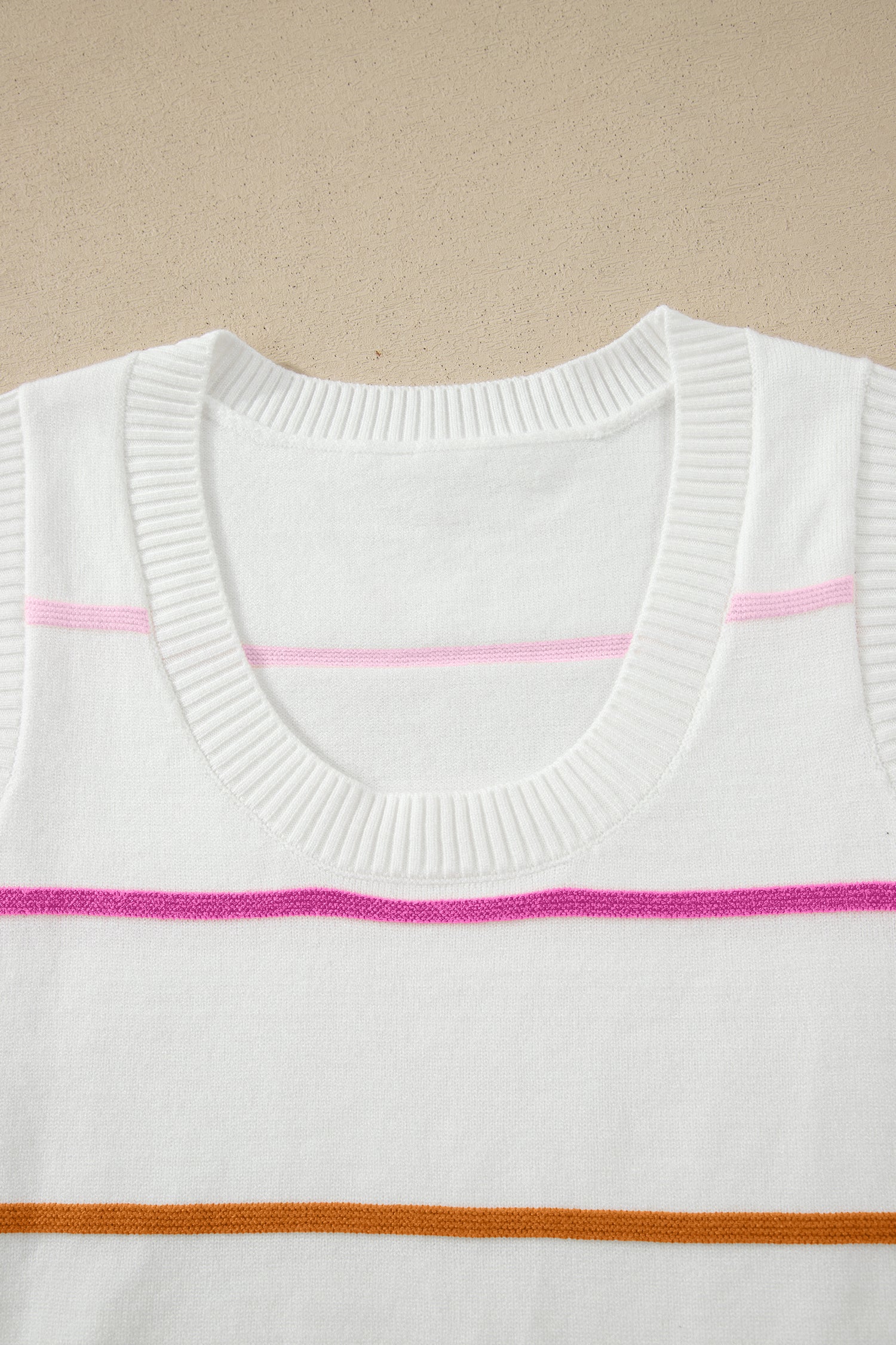 Soraya Multi-Color Striped Ribbed Knit Sweater Tank