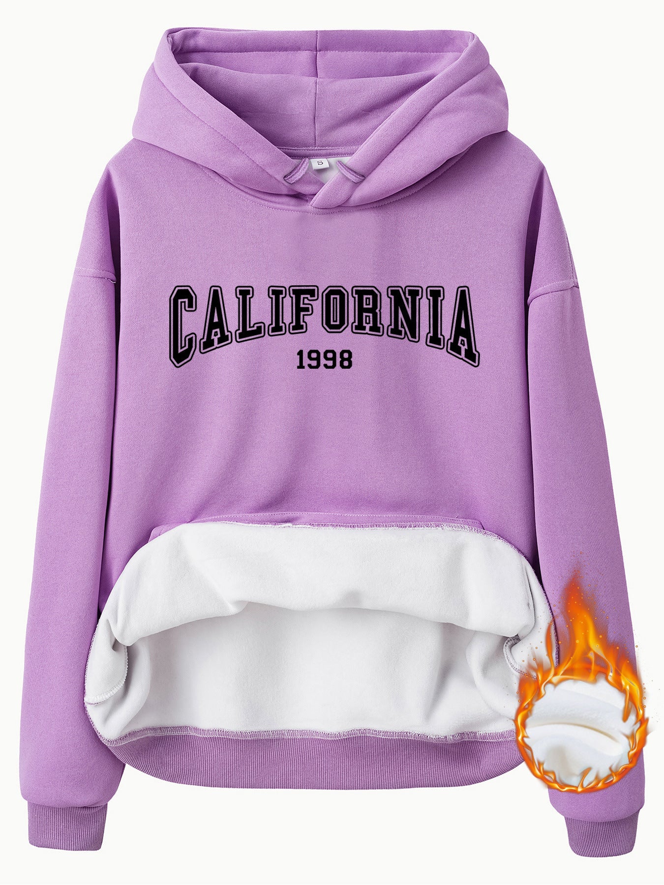 Women's California 1998 Print Fleece Hoodie - Gray & Black - Image 13