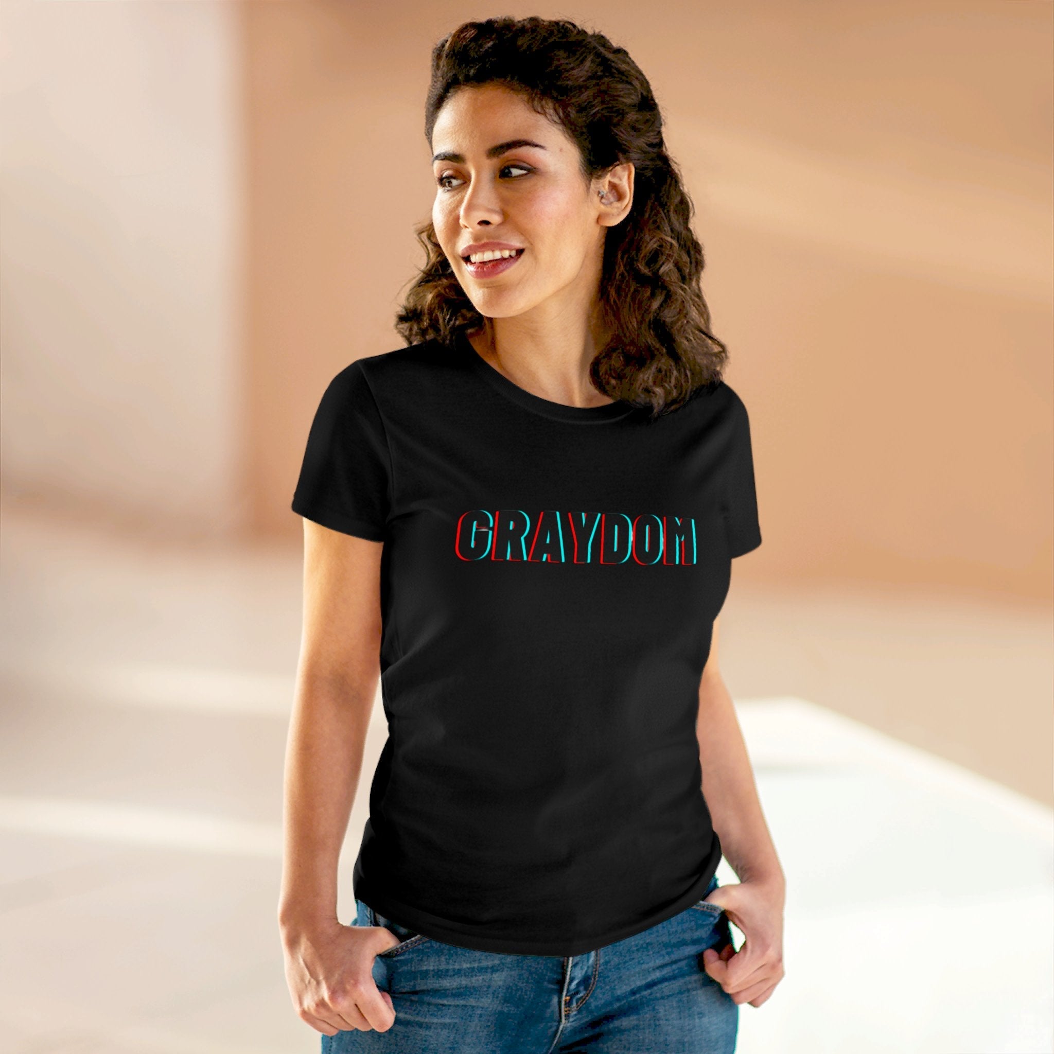 Women's Midweight Cotton Crew Neck Tee - Minimalist Streetwear Style