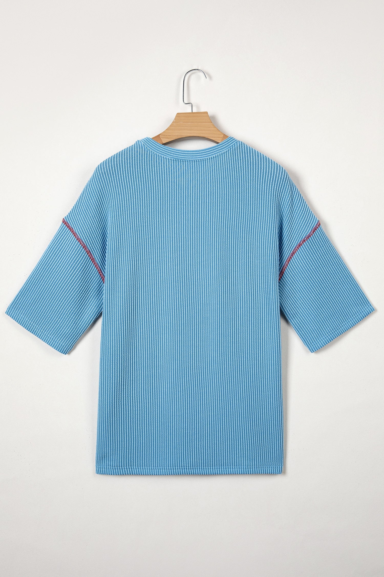 White USA Graphic Half Sleeve Loose Ribbed Top