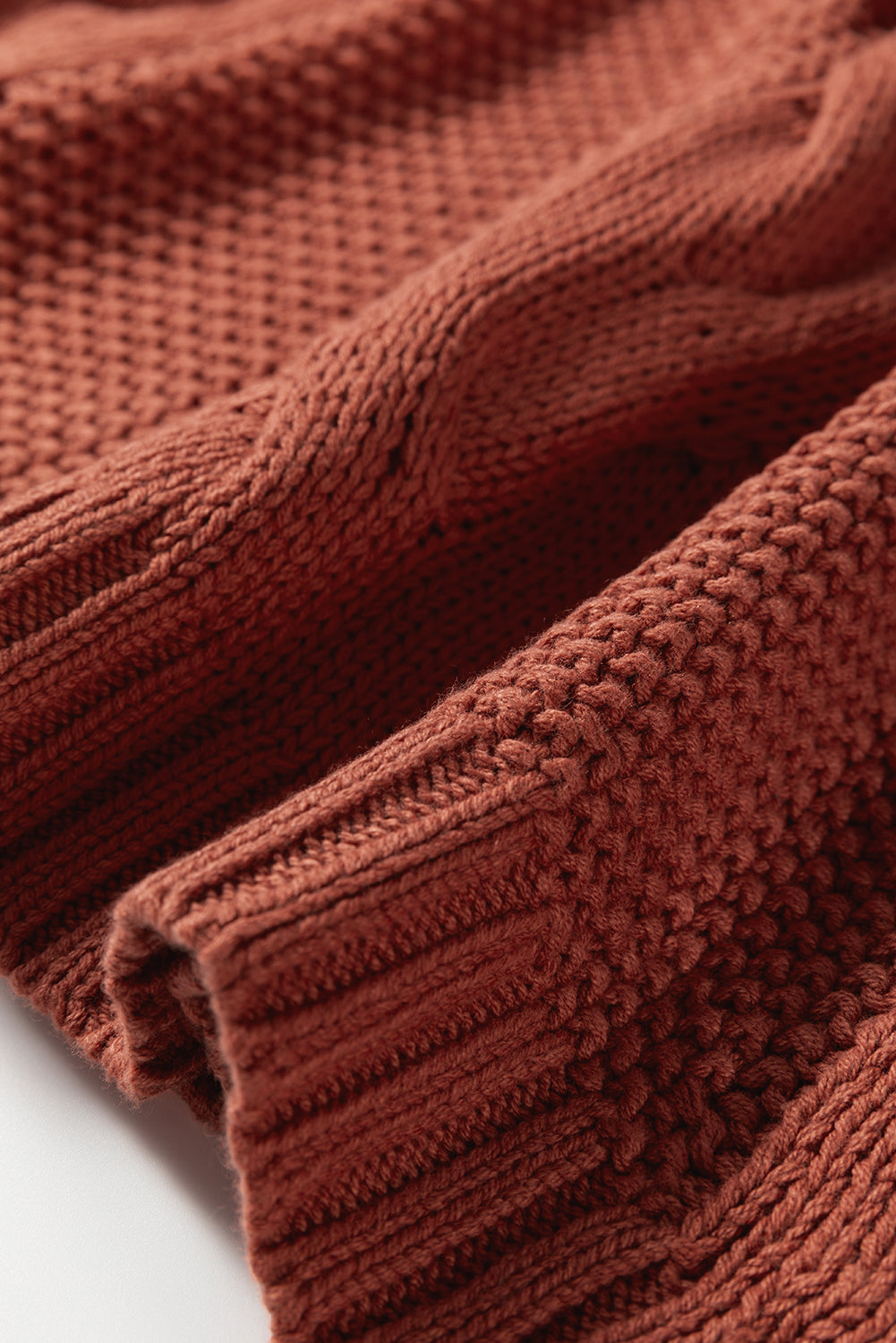 Willaira Slouchy Cable Knit Sweater in Burnt Orange - Image 11