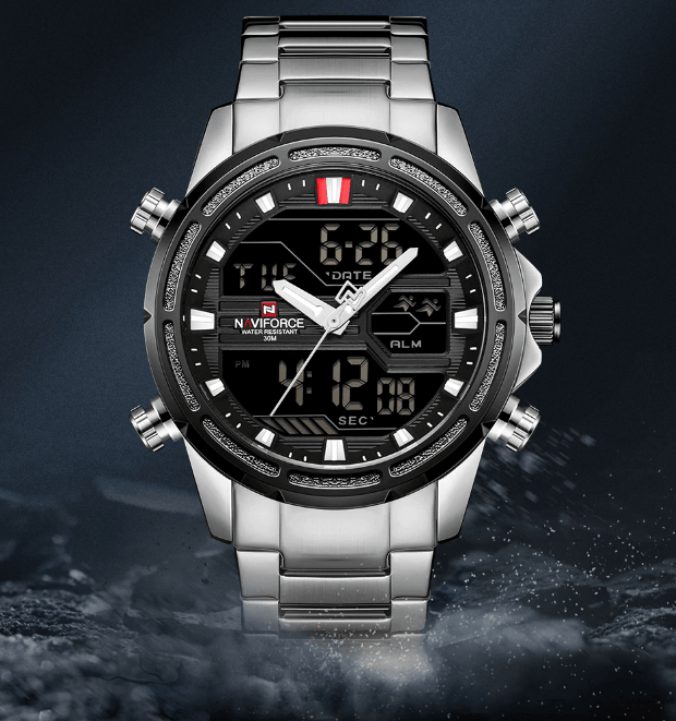 Men's Waterproof Analog Digital Multifunction Business Watch