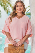 Aliyah Plus Size Textured Half Sleeve Top