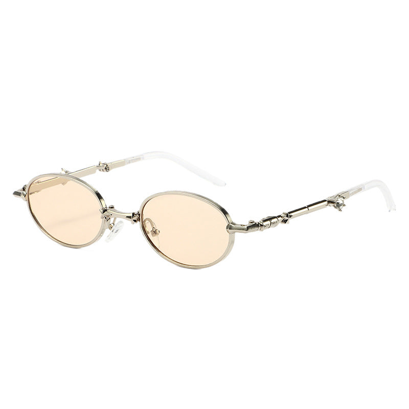 Foldable Small Frame Sunglasses with Tinted Lenses for Women