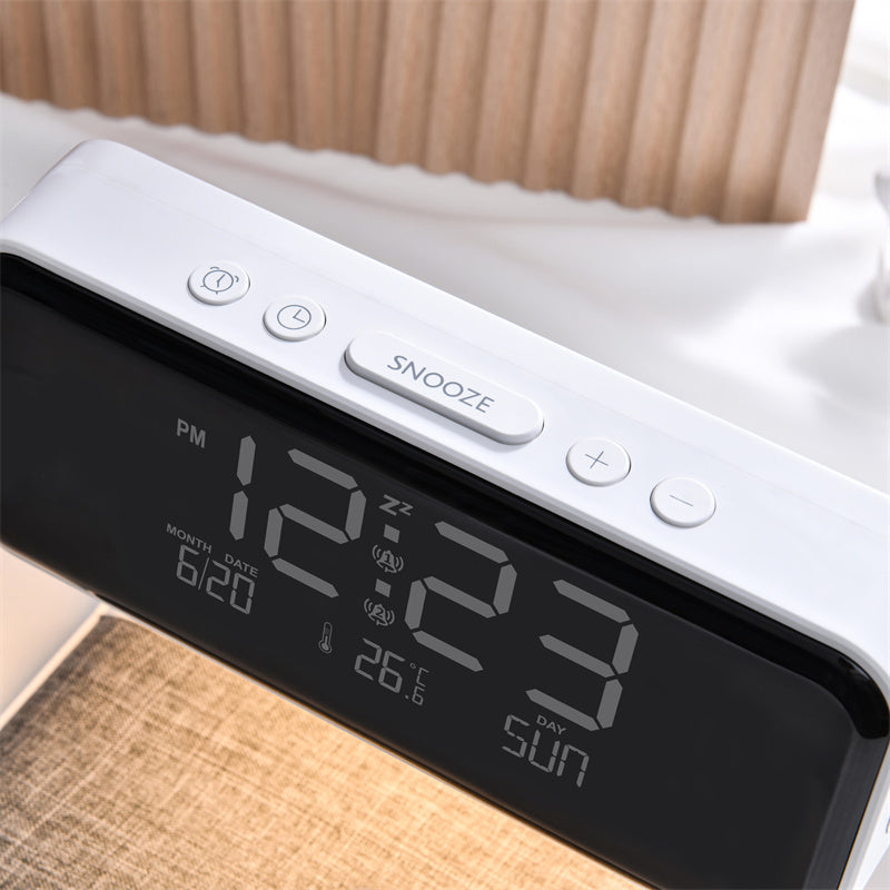 3-in-1 Minimalist Bedside Lamp, Wireless Charger & Alarm Clock