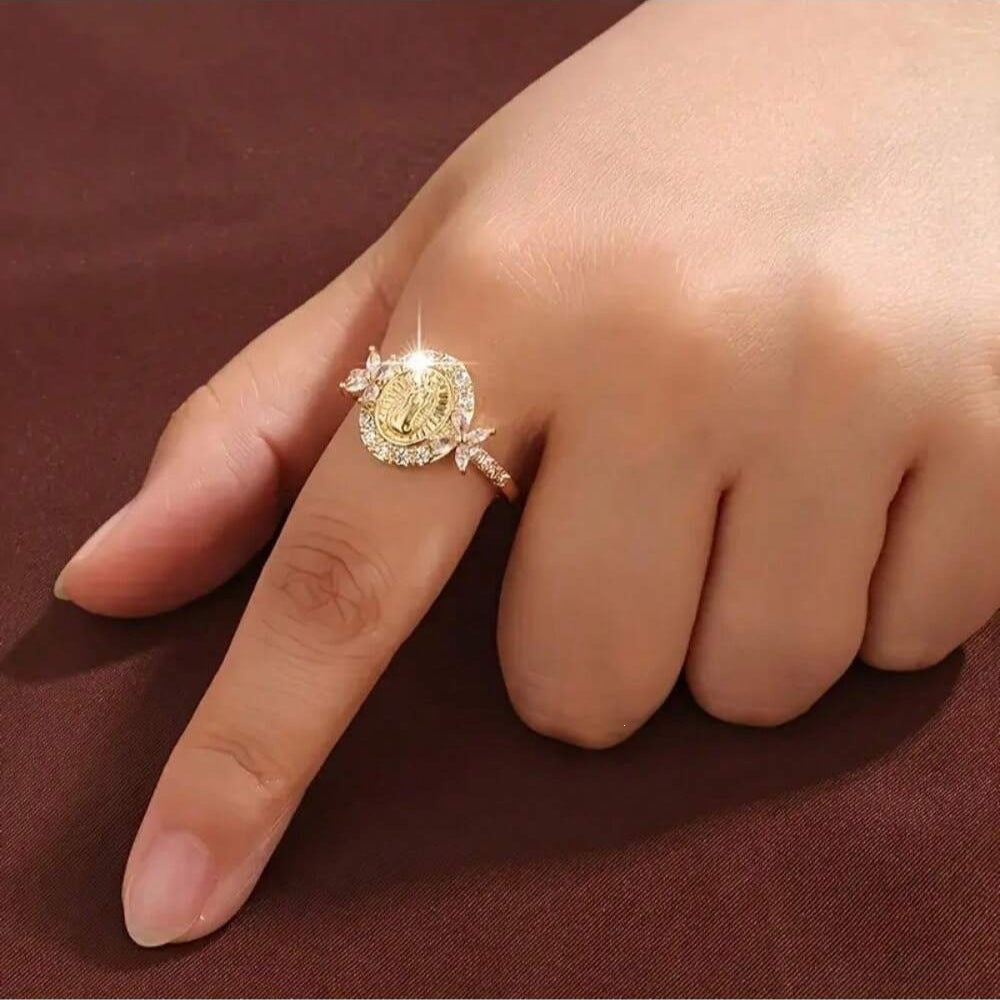 Cross-Border Hot-Selling Bohemian Retro Zircon-Inlaid Rings, European And American Women's Engagement Rings, Factory Direct Sales