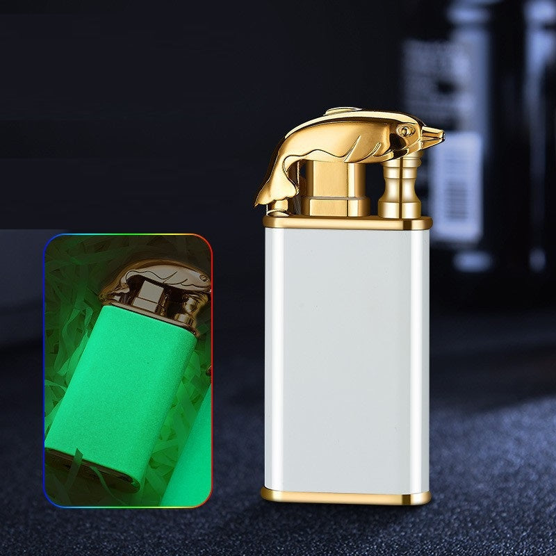 Windproof Double Flame Metal Lighter with Blue Jet Torch