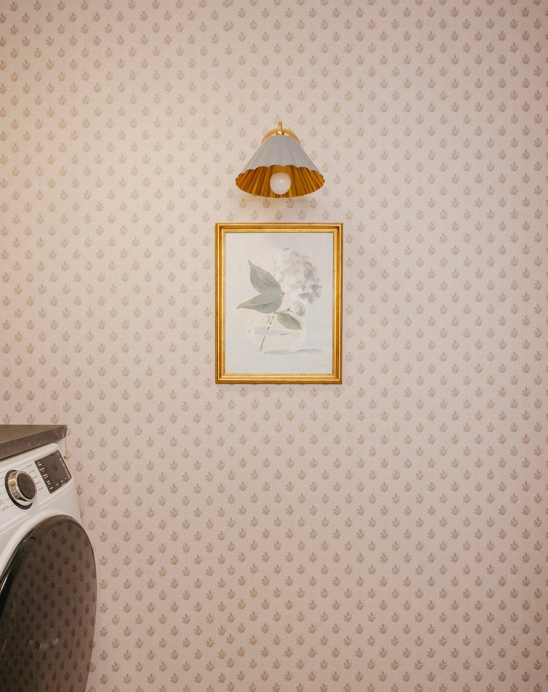 Mulberry Court Floral Removable Wallpaper in Beige and Brown