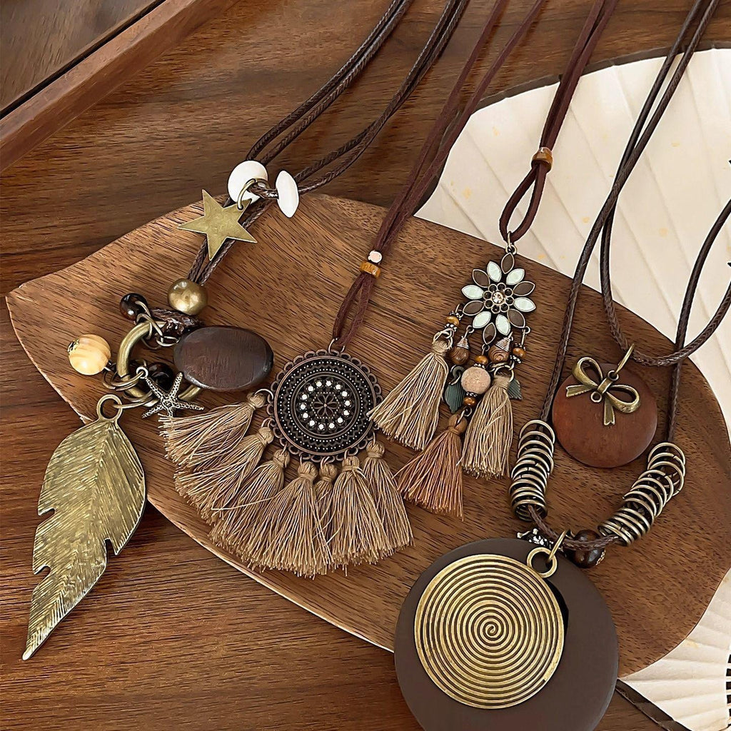 Ethnic-style Womens Retro High-end Sweater Chain Accessory