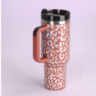 40 oz Stainless Steel Insulated Tumbler with Handle and Straw