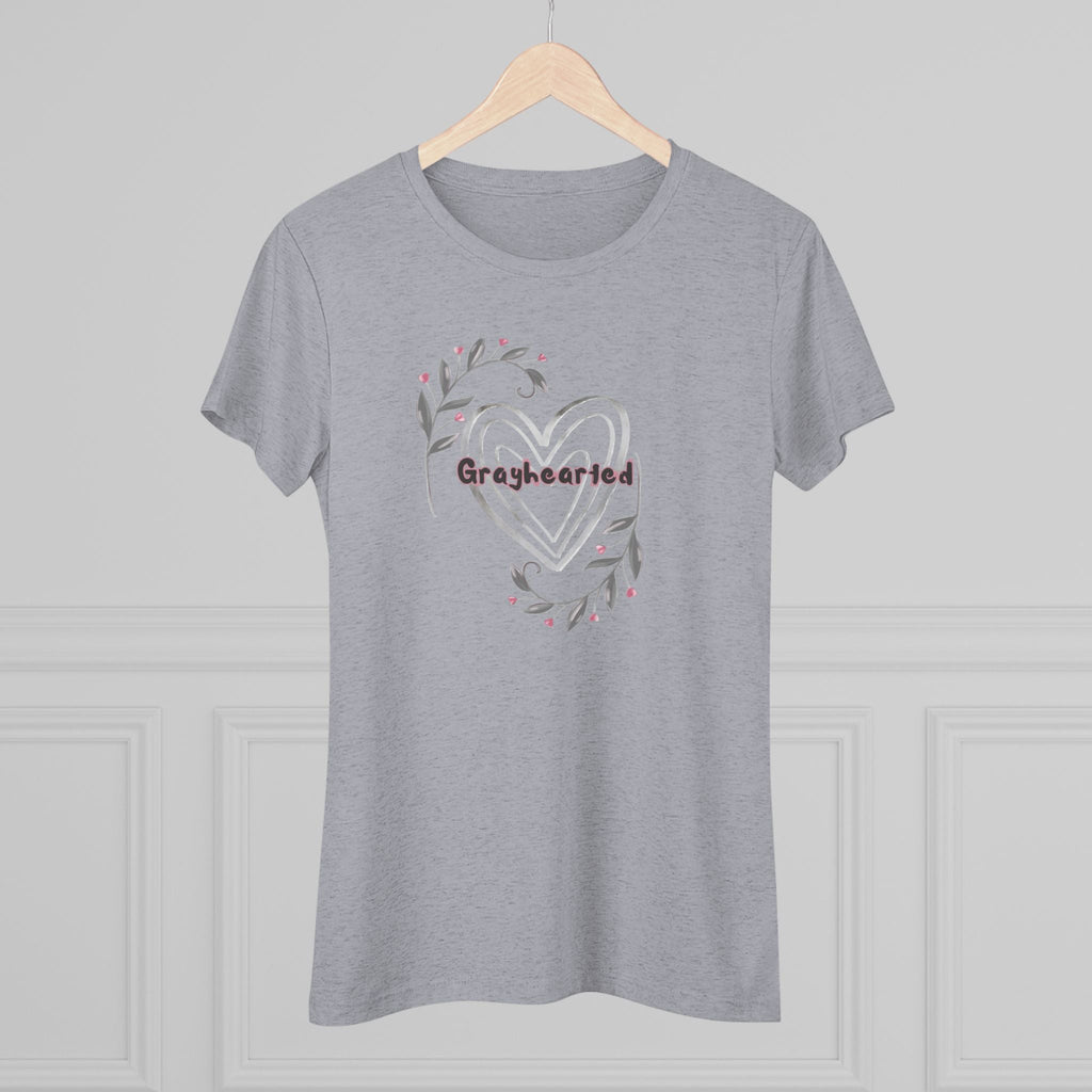 Women's Floral Heart Triblend Graphic Tee - Soft Slim Fit T-Shirt