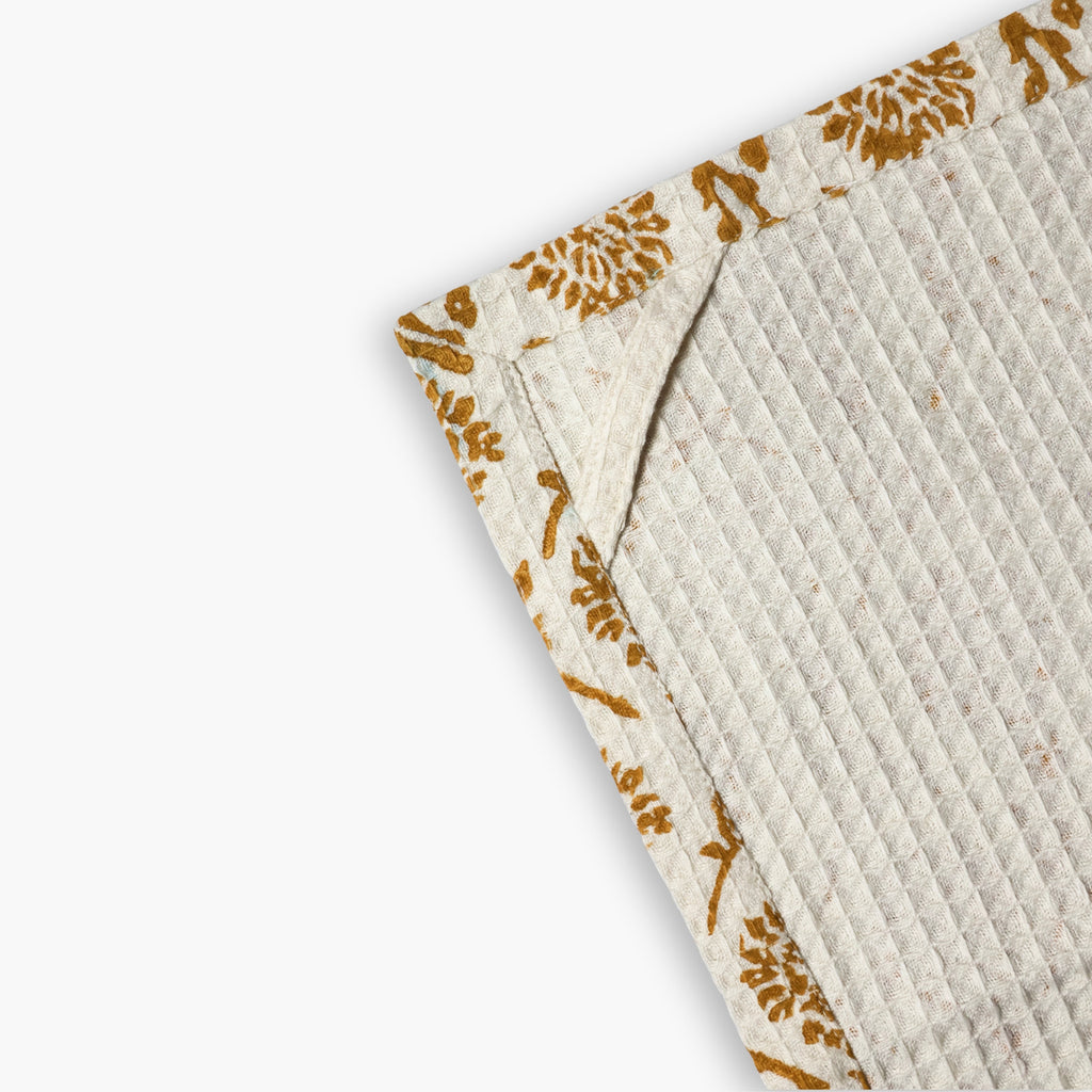Nikhar Organic Cotton Waffle Kitchen Towel in Tawny Orange