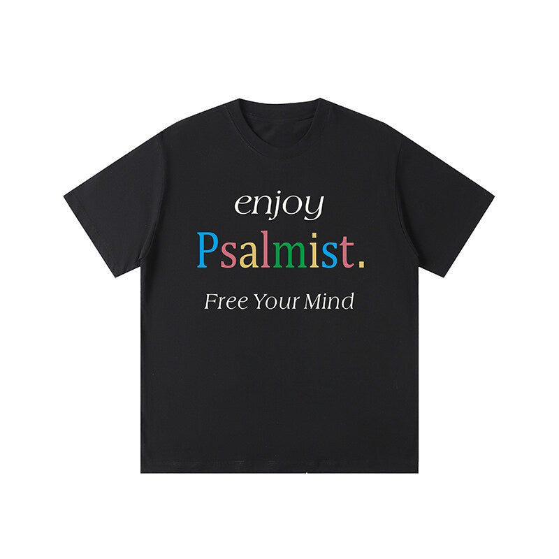 White Loose Fit Letter Print Short Sleeve T-Shirt for All - Image 3