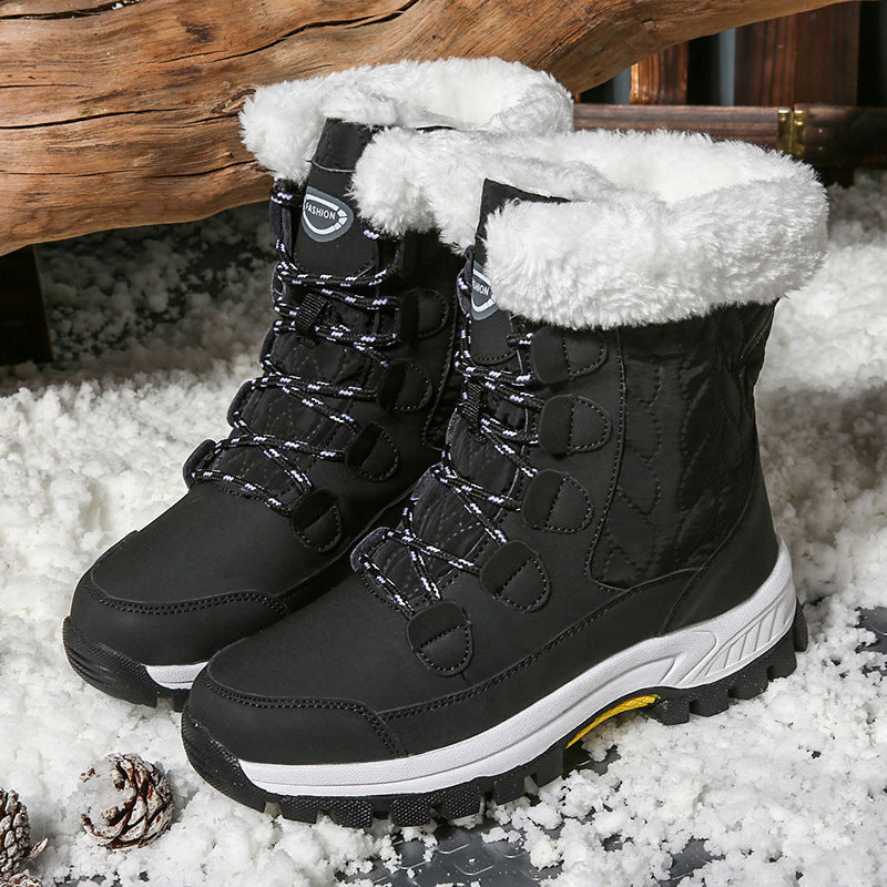 Women's Harajuku Style Insulated Snow Boots with Faux Fur Lining - Image 4