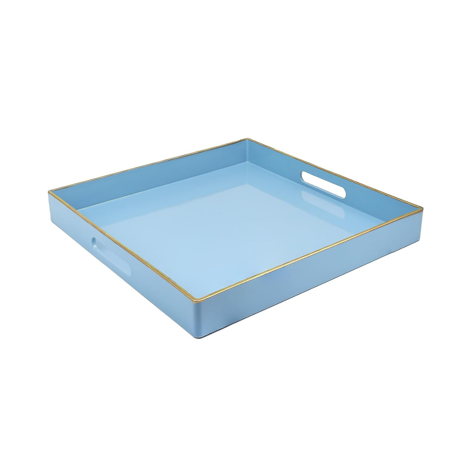 Lacquer Tray with Gold Trim - Blue