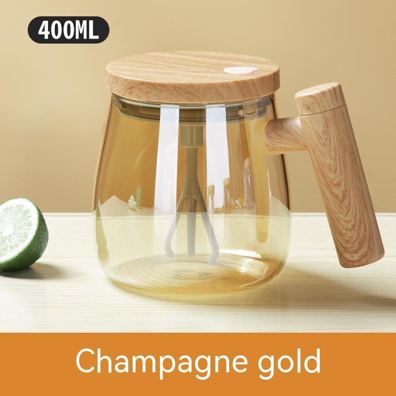 400ML Electric Self-Stirring Glass Coffee Mug for Fast Mixing