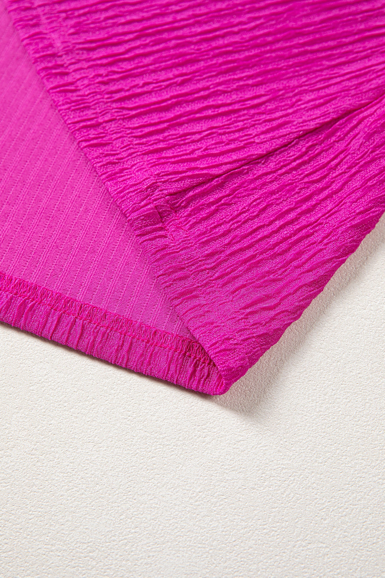 Londyn Trim Short Sleeve Blouse in Magenta Ruffle Detail